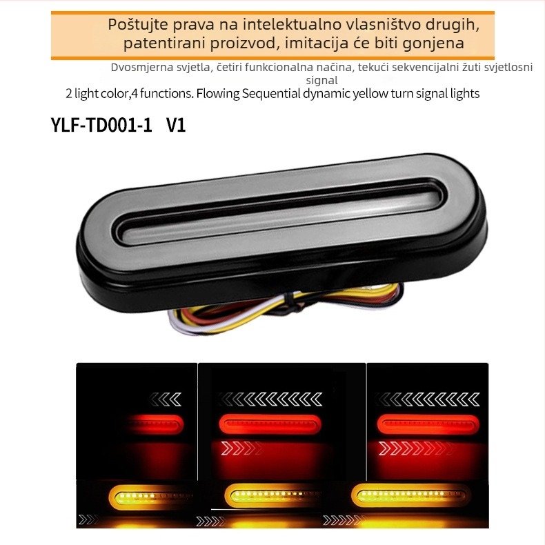 LED svjetlo kočnice za prikolicu (model Ylf-td001) – 10-30V DC, 1.2W, 3000 lm, LED 2835