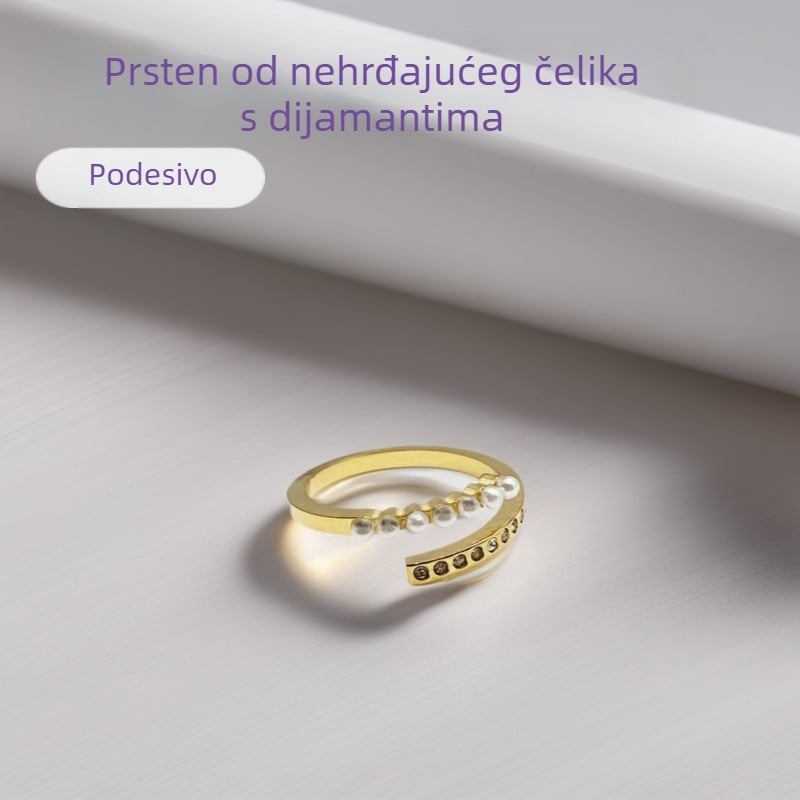 Ženski prilagodljivi prsten od titan čelika, lagan luksuzan dodatak za ruku
