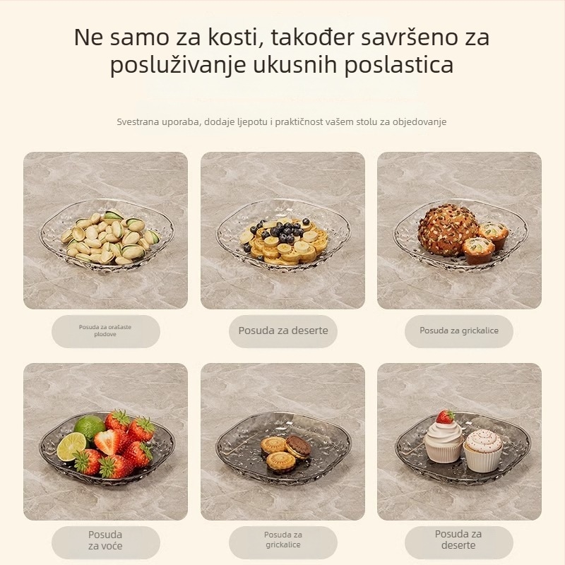 Plastična kostna posuda za kućni stol, nordijski stil, podmetač za grickalice i baza za pohranu, moguć ispis logotipa, poklon za kolege