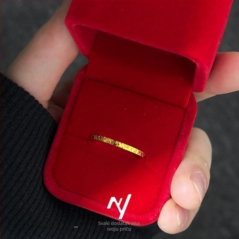 Prsten s tekstom – mesing, elektroplatirano, Niyou jewelry, unisex, jednostavan stil