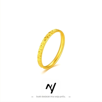 Prsten s tekstom – mesing, elektroplatirano, Niyou jewelry, unisex, jednostavan stil