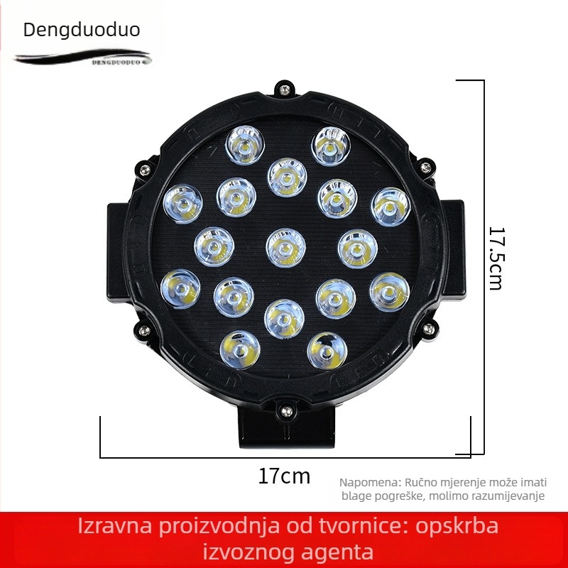 LED radna svjetiljka za kamione, teren, 17 LED, 51W, 220V, plastično kućište, vijek trajanja 3000h, marka Jingsheng