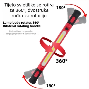 Vanjska magnetska radna svjetiljka s kukom i COB LED, punjiva, 20W, 5000mAh, domet 50-100 m