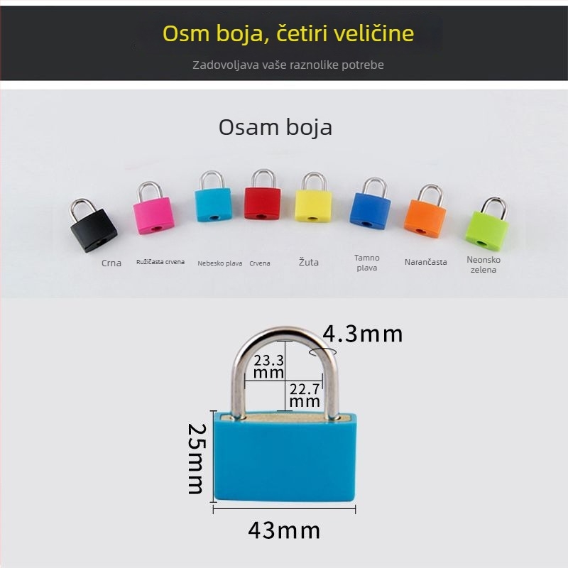 Katanac Type C, nehrđajući čelik, marka Unique, kućni katanac