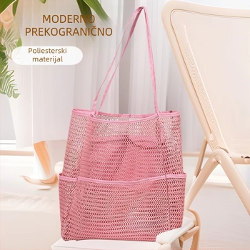 Plažanska mrežasta torba preko ramena – najlon, 20–35L, prozračna, vodootporna i antibakterijska, unisex, urbani stil, za slobodno vrijeme putovanja