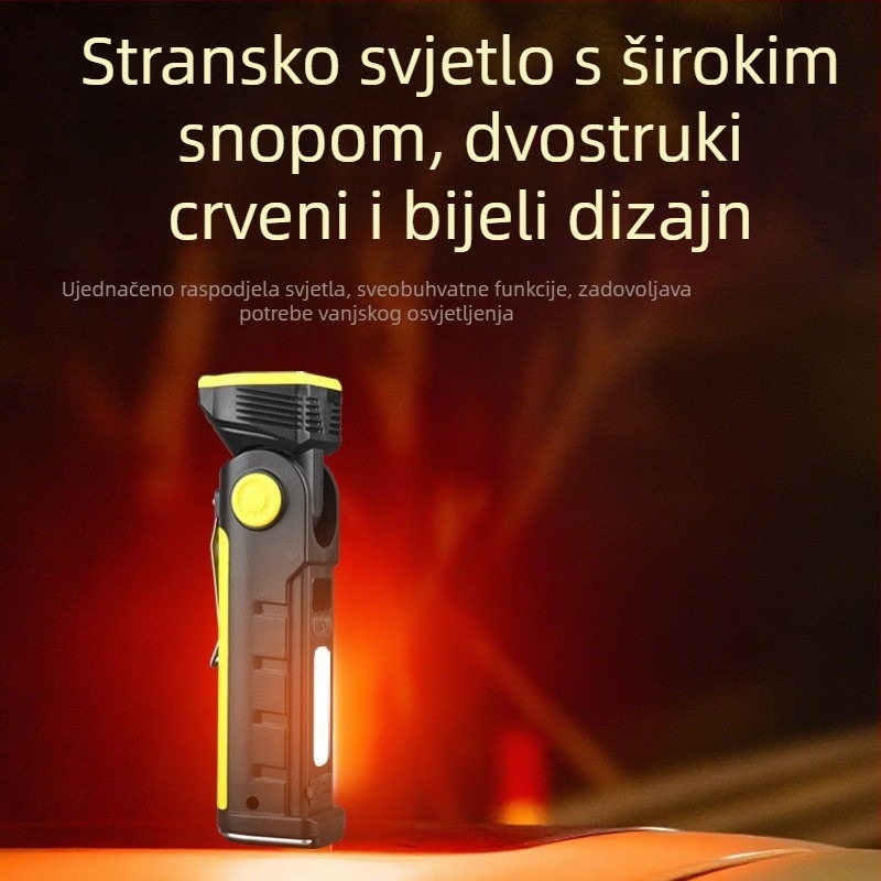 Sklopiva radna svjetiljka s magnetom i lampom za šator, COB LED 500 lm, baterija 18650, IP45