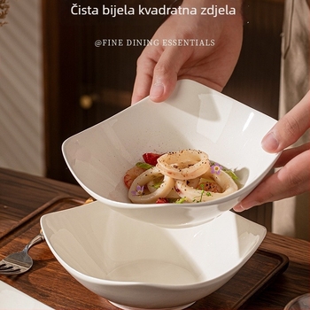 Ploški tanjur za kućnu upotrebu, tekstura svile cvijeća, oblik s četiri strane, uzorak 69850, moderno jednostavan stil
