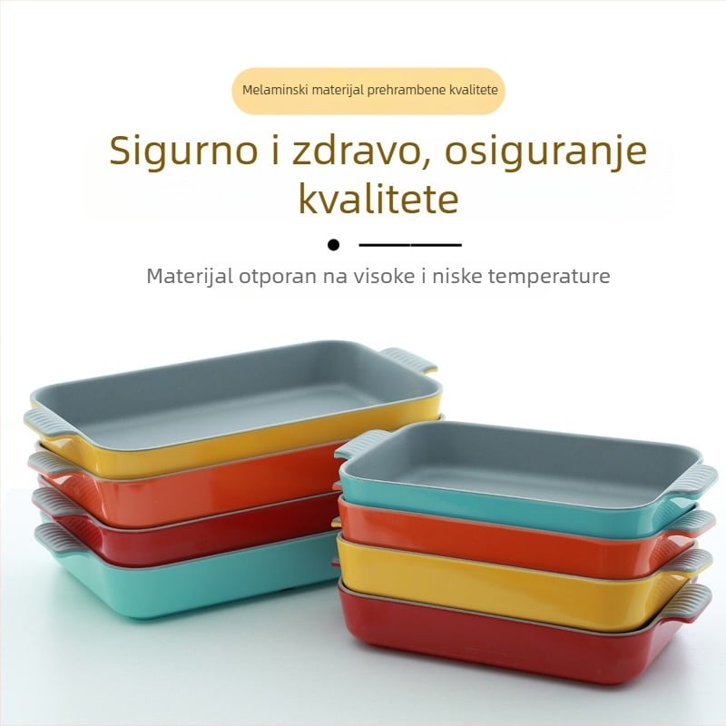 Okrugli melaminski tanjur s dvostrukim ručkama za morsku hranu, promjer 18 cm
