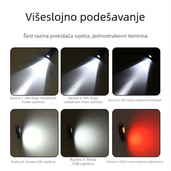Mini magnetska LED lampica za auto popravke, 4W, domet 50–100 m, ABS kućište, trajanje 2 sati