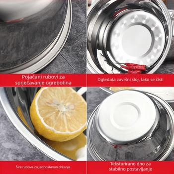 Posuda za juhu od nehrđajućeg čelika, okrugla, za komercijalne kantine