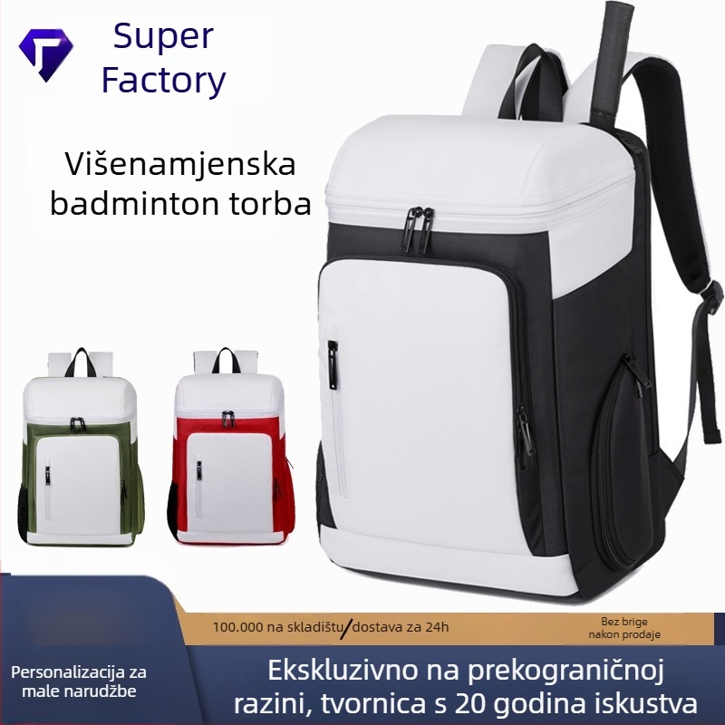 Sportski ruksak za tenis i badminton, velike kapacitete, odvojeni pretinac za tenisice, Oxford platno, jastučić na naramenicu