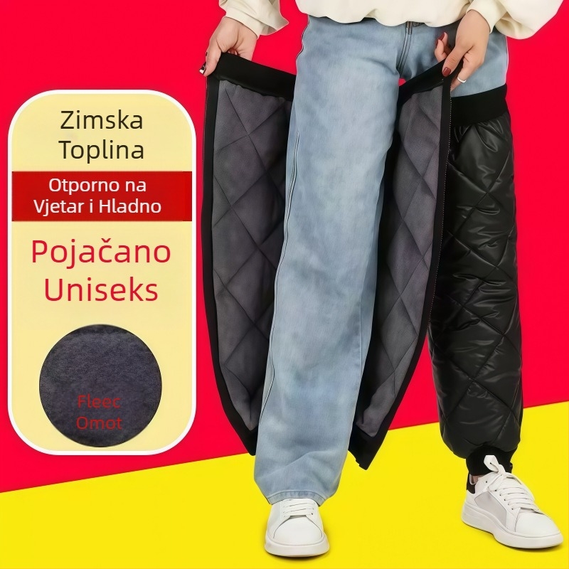 Zimske koljenčnike za motocikle - s flisom iznutra, debele, zaštita listova, univerzalna veličina, za zimske i snježne sportove