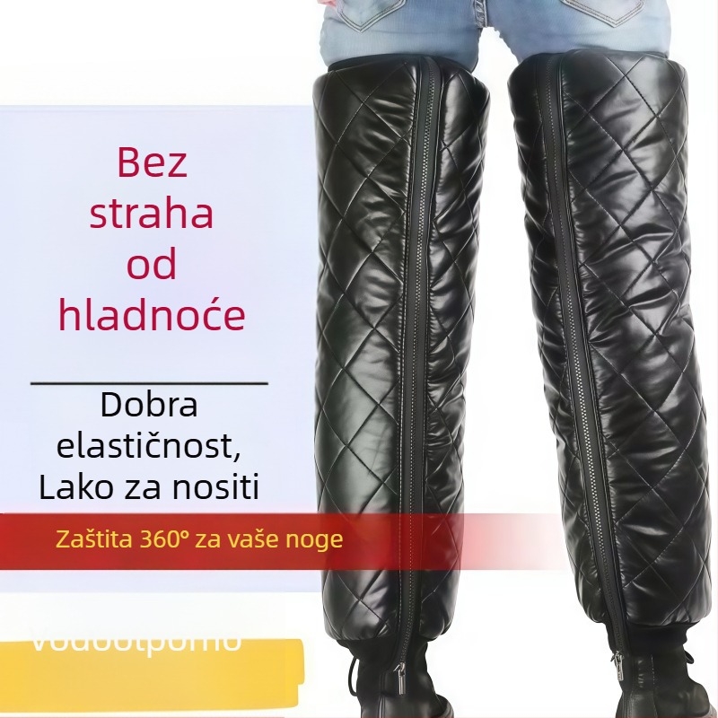 Zimske koljenčnike za motocikle - s flisom iznutra, debele, zaštita listova, univerzalna veličina, za zimske i snježne sportove