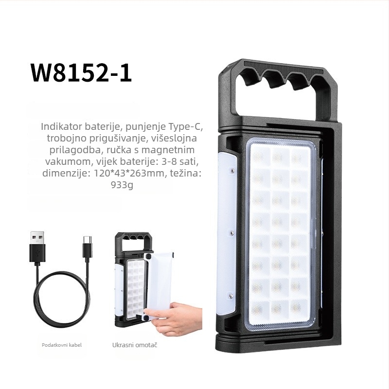 Ruiying Prijenosni LED Reflektor 30W, 10000mAh, vodootporan, 360° rotacija, punjivi, za održavanje automobila