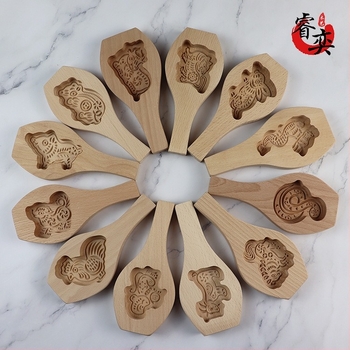 Drvena kalupa sa zodijakom za parene peciva, Mooncakes i Dim Sum
