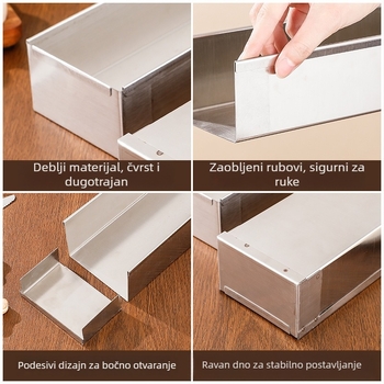 Nehrđajući čelik pravokutne kalupe za deserte: tiramisù, kruh i mousse od sira te torte — fiksni kalup