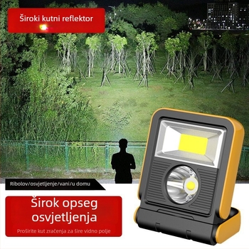 TANJE vanjska kamperska svjetiljka s LED glavnim svjetlom + COB, baterija 1200mAh, 10W, punjenje, domet preko 500m