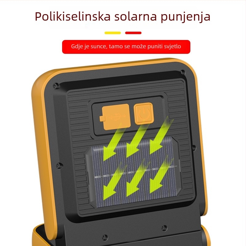 TANJE vanjska kamperska svjetiljka s LED glavnim svjetlom + COB, baterija 1200mAh, 10W, punjenje, domet preko 500m