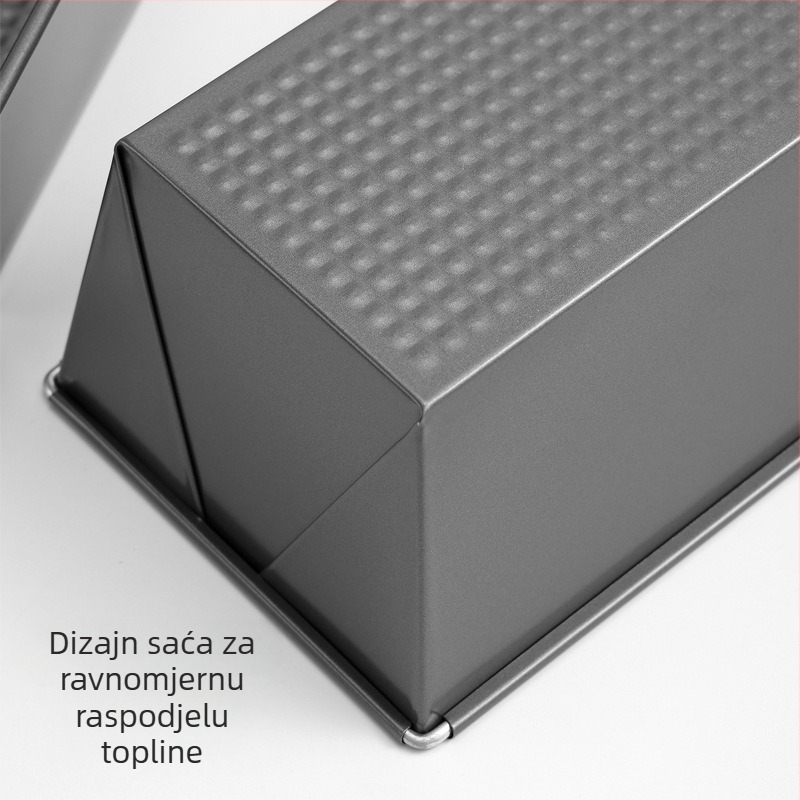 Četverostruki set pravokutnih kalupa za pečenje od ugljičnog čelika za kruh i kolače, veličine 20–25–30–35 cm