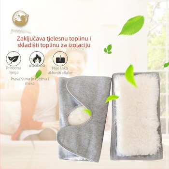 Zimska zaštita koljena s kožom podstavom i Velcro zatvaračem – topla podrška koljenu i zglobovima