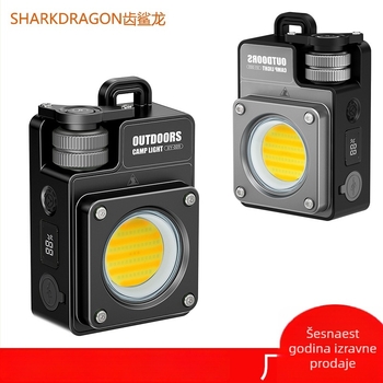 LED kamping svjetlo s USB punjenjem, aluminijsko legura tijela, COB LED, 360° rotacija, baterija 3000mAh