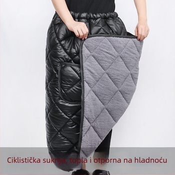 Vjetrovita suknja za električni bicikl; plastična konstrukcija, vodootporna, mogućnost ispisa loga