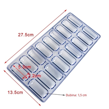 NEOBAKE Kalup za čokoladu s 18 komada, plastični ovalni kalup u obliku tablete za DIY žele i puding