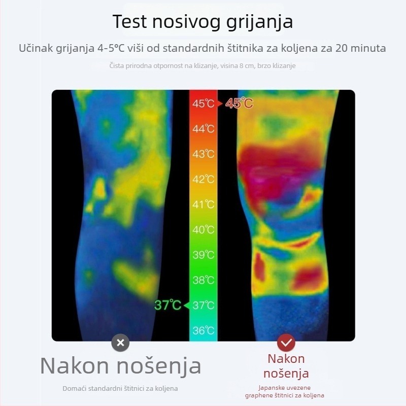 Grafenska grijačka koljena navlaka za toplinu i zaštitu zglobova, protuklizni dizajn, za starije osobe u jeseni i zimi