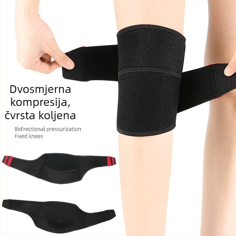 Sportski koljeni štitnici – samoljepljivi, mekani apsorberi udara, s Velcro trakom; glavni materijali: OK tkanina u kompozitu sa spužvom, spandeks, potporna traka, Velcro; za odrasle; pogodnih za badminton, odbojku, košarku