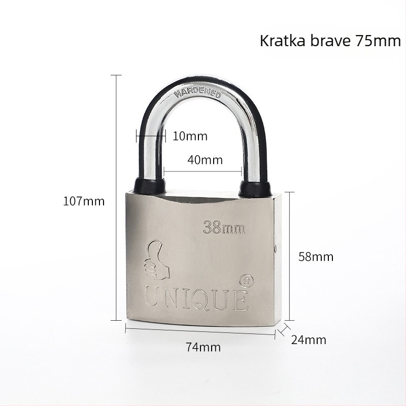 Industrijski lokot Five Star Lida — Straight Open model, željezna konstrukcija, namjena: industrija, kućanstvo, sigurnost