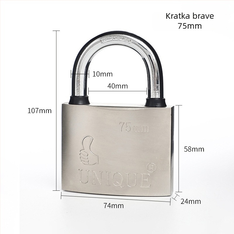 Industrijski lokot Five Star Lida — Straight Open model, željezna konstrukcija, namjena: industrija, kućanstvo, sigurnost