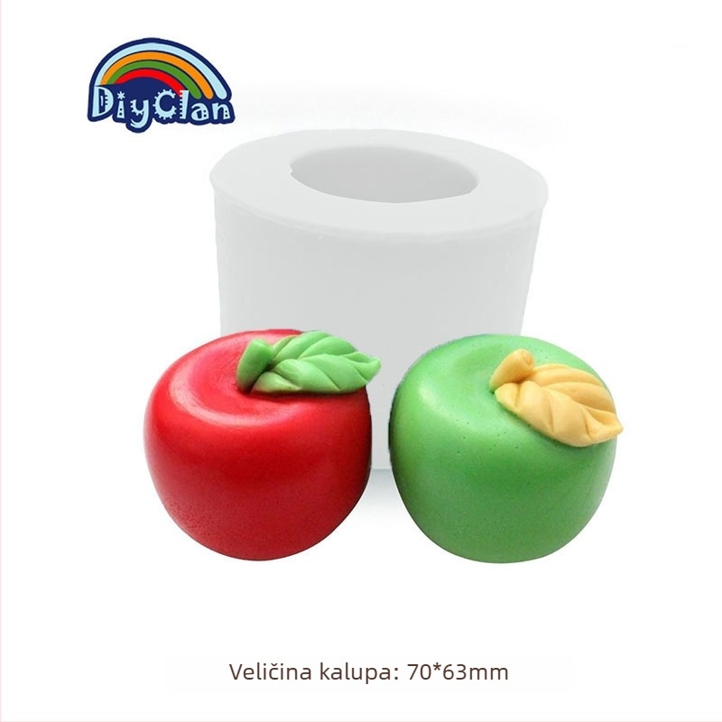 Silikonski okrugli kalup za kolač za božićnu ukrasu jabuka – DIY ukrašavanje, ručni rad, francuski stil
