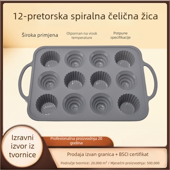 Kružne silikonske kalupe za kolače, set od 12 komada s čeličnim prstenom za pečenje