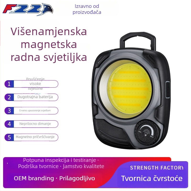 USB punjiva radna svjetiljka s COB LED, glatko podešavanje jačine svjetla, 5W, 2000mAh