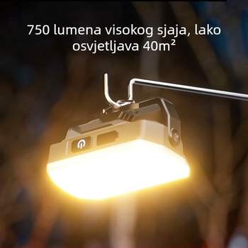 LED svjetiljka za kampiranje i popravke, magnetska radna svjetiljka, model K3008, 750 lm, 3,7 V, 4000–10000 mAh