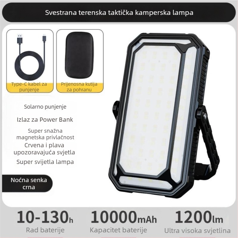 LED svjetiljka za kampiranje i popravke, magnetska radna svjetiljka, model K3008, 750 lm, 3,7 V, 4000–10000 mAh