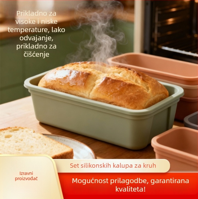 Silikonska kalupa za tortu – prilagođena, otporna na visoke temperature, dugačak trak za kruh i tost