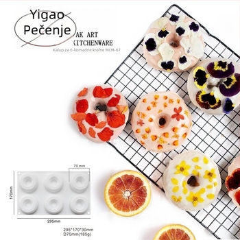 Silikonski kalup za krofnice, set od 6 komada, za DIY francusku mousse tortu