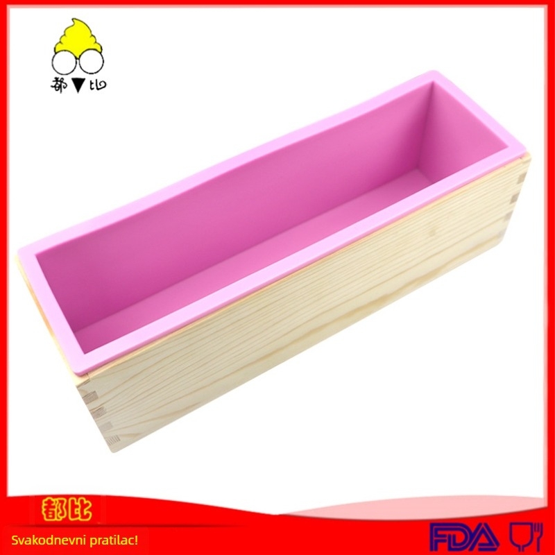 Set kalupa za sapun: pravokutna drvena kutija i 1200 ml kalup za tijesto – kreativni DIY set sapuna