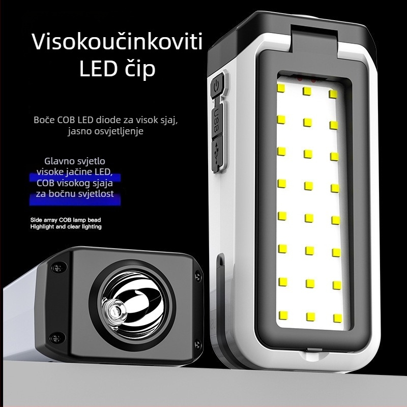 ABS LED vanjska sklopiva lampa, 360° rotacija, ručno pokretanje, 3000mAh
