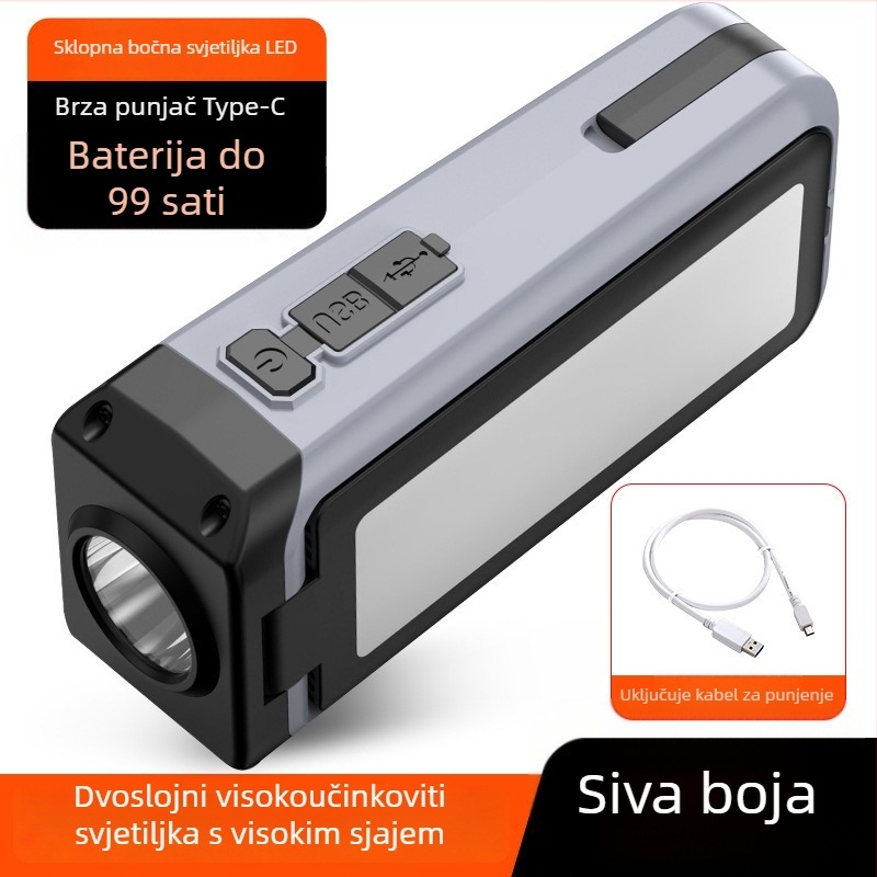 ABS LED vanjska sklopiva lampa, 360° rotacija, ručno pokretanje, 3000mAh