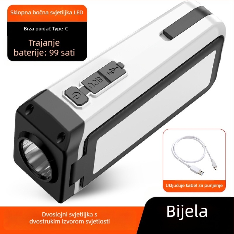 ABS LED vanjska sklopiva lampa, 360° rotacija, ručno pokretanje, 3000mAh