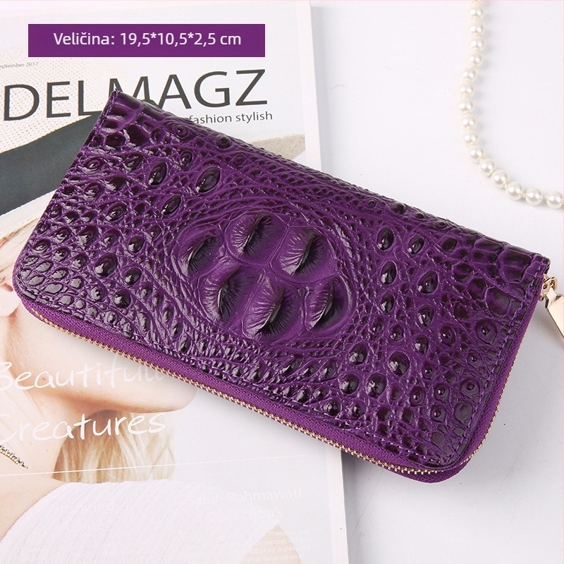 Unisex dugački novčanik od PU kože s velikom kapacitom za kartice, casual clutch stil, životinjski uzorak, svakodnevna upotreba