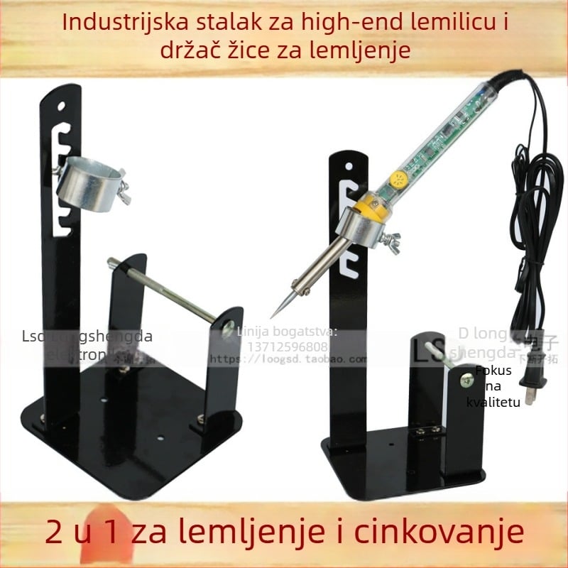 Dvojni držač za lemljenje i stalak za tin žicu – potpuno metalni, podesiva visina