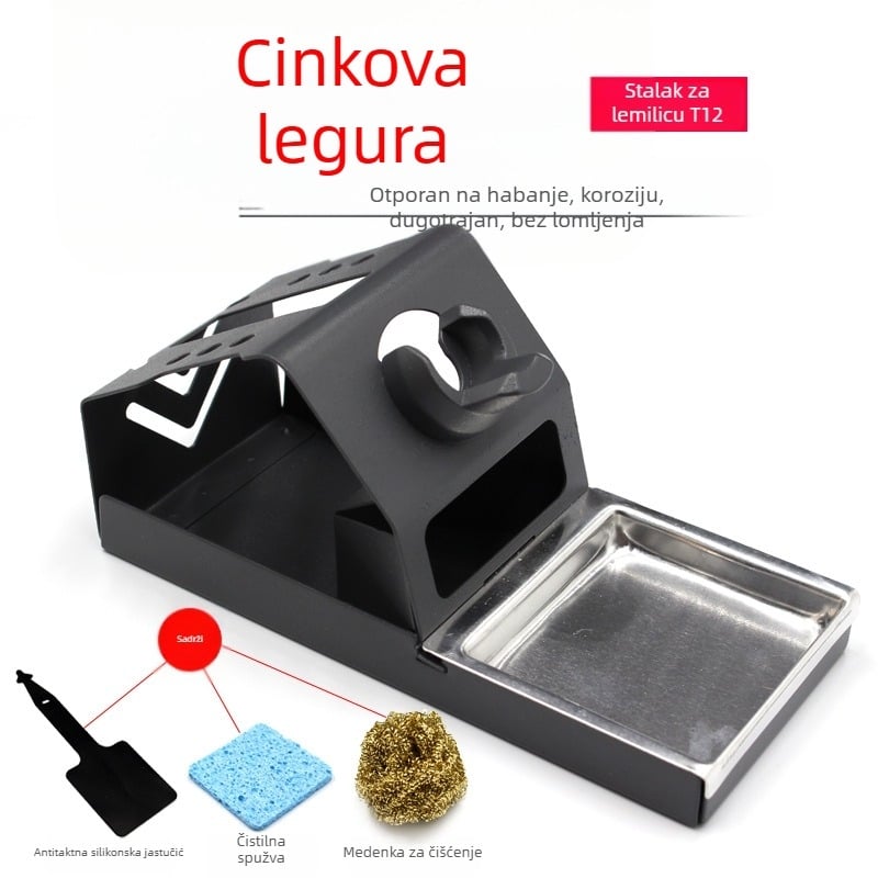 Antistatični stalak za lemljenje s fiksnom policom, 220V, do 500°C, 0,25 kg