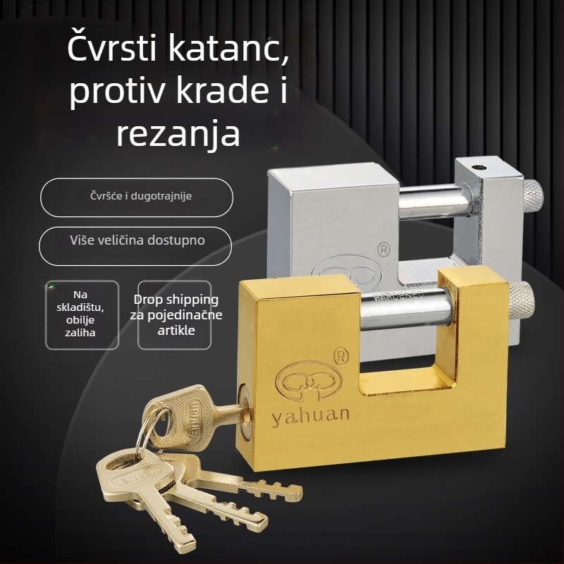 YAHUAN WRE metalna pravokutna brava za vanjsku uporabu, zaštita od krađe, starinski stil, model WRE, opća namjena