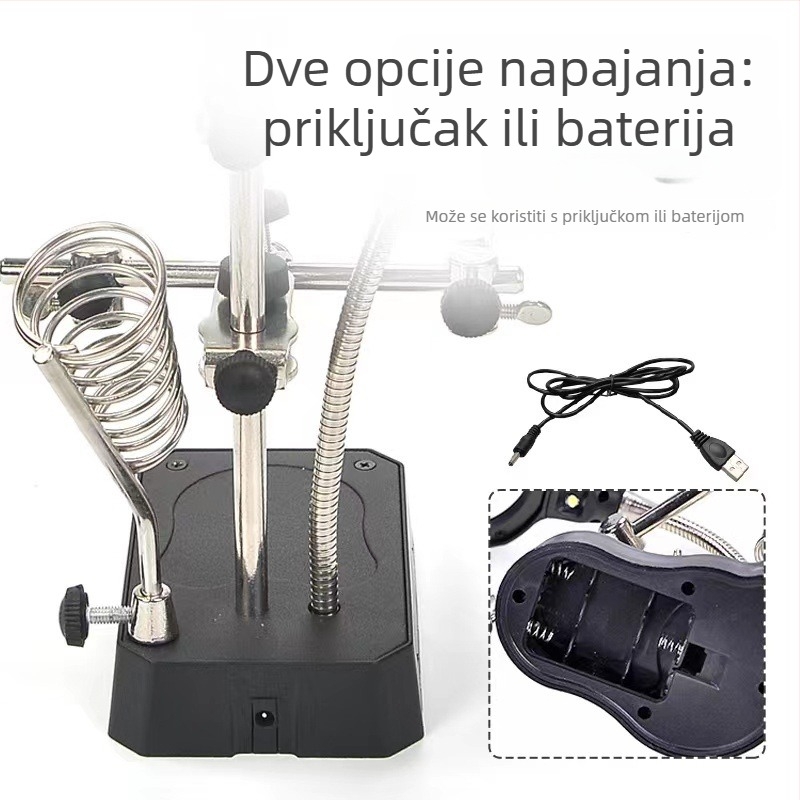 Stolni povećalo s dvostrukim lećama, povećanje 2,5x–7,5x, metalni okvir, model 800