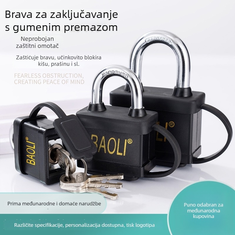 Moriyasu Klasična gumena brava za kućnu sigurnost — Nehrđajući čelik, SVP rubber-430/440/450/460, za torbe, prtljagu i ormariće