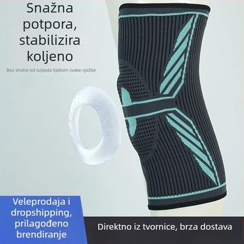 Duga plesti koljena sa podrškom za patelu, silikon protiv klizanja, prozračan, ublažavanje udaraca, za sport i vožnju bicikla