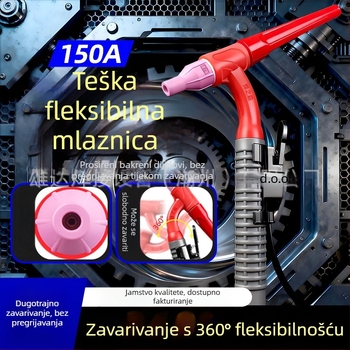 qq150A pribor za zavarivanje argonom, savitljiv, 360° rotirajuća široka glava palnika